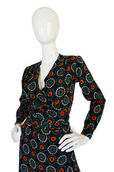 1971 Yves Saint Laurent Wrap Print Skirt & Top Set