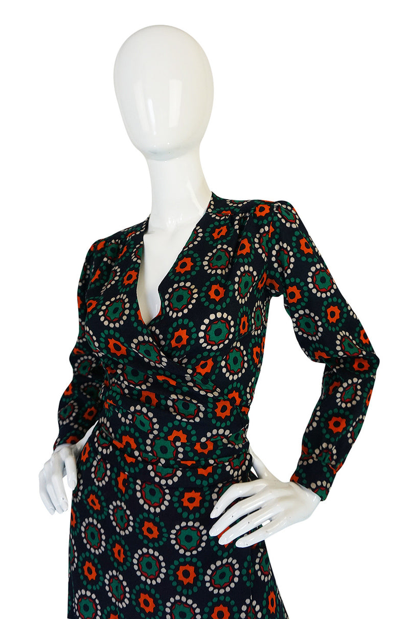 1971 Yves Saint Laurent Wrap Print Skirt & Top Set