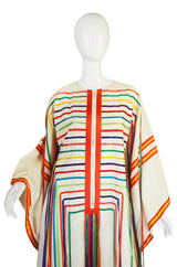 1960s Josefa Mexico Rainbow Ribbon Caftan
