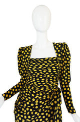 1980s Joan Rivers Owned Ungaro Silk Dot Dress