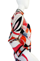 1960s Beautiful Velvet Coral Pucci Jacket & Skirt
