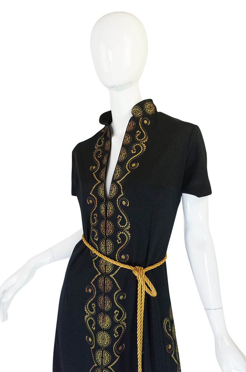1970s Alfred Shaheen Hand Painted Cover Up or Dress