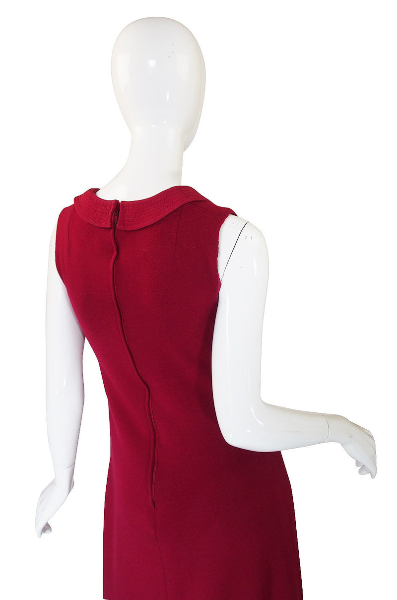 1960s Maggy Reeves Red Jersey Dress