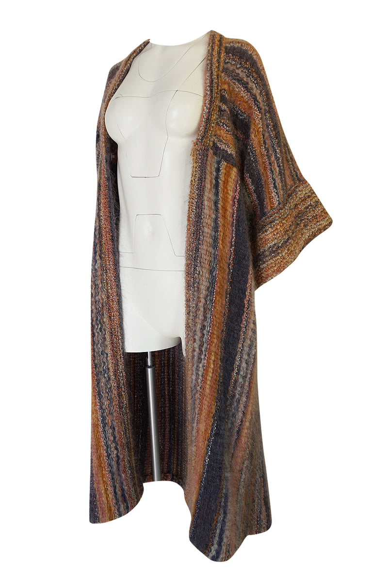 c.1976 Kay Cosserat Wool, Mohair & Silk Kimono Inspired Coat