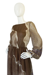 Ethereal 1970s Silk Chiffon Print Hanae Mori Dress