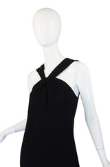1990s Miss V Valentino Black Halter Gown