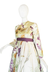 1960s Rare Hand Painted George Halley Silk Gown