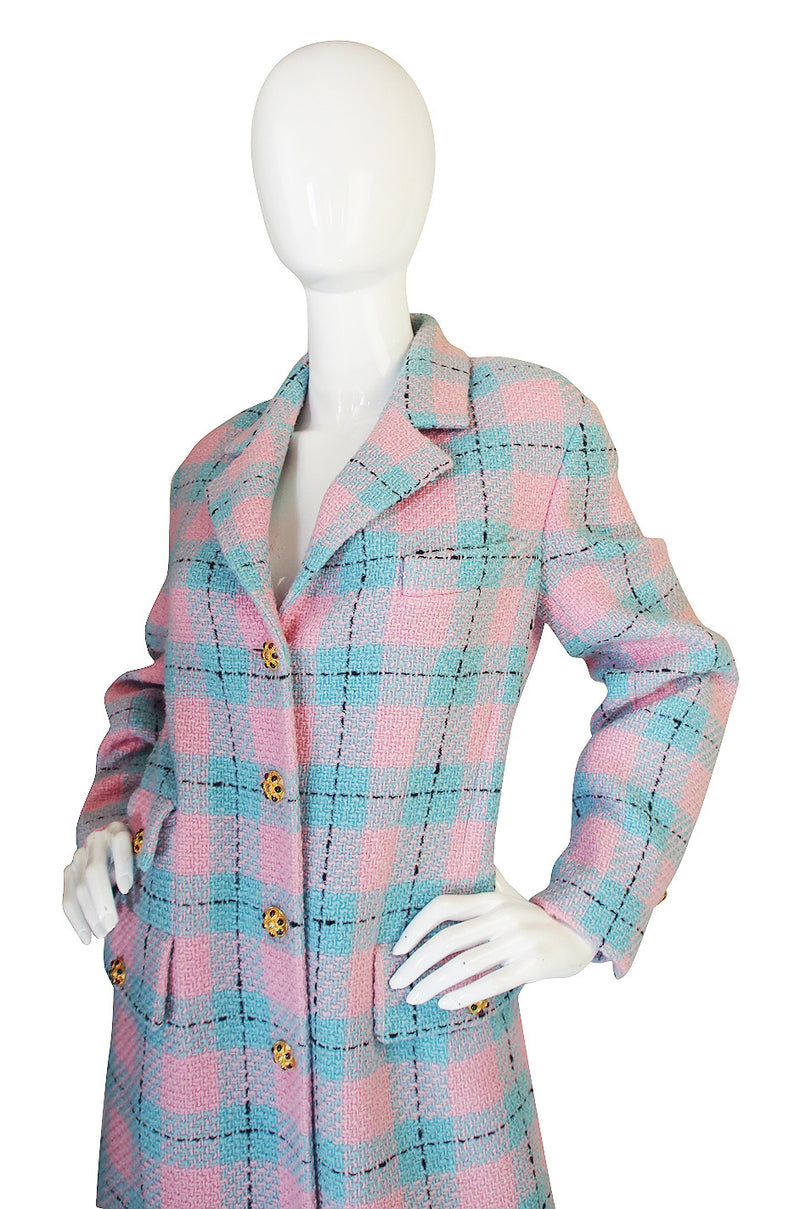 1996 Pastel Runway Chanel Coat w Cabochon Buttons