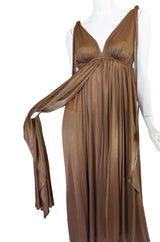 Superb 1970s Grecian Goddess Frank Usher Jersey Dress
