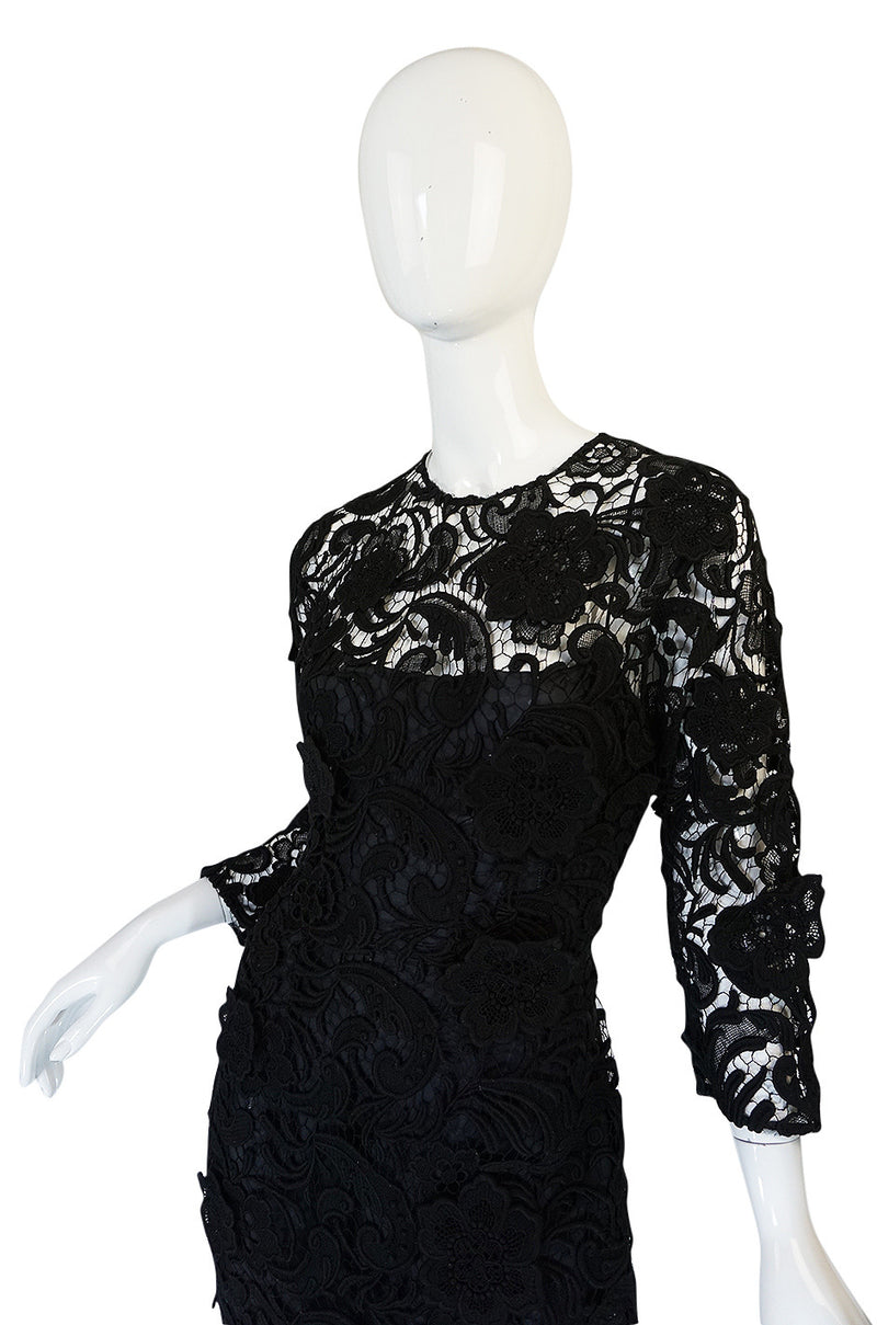 F/W 2008 Prada Runway Wait Listed Black Lace Dress