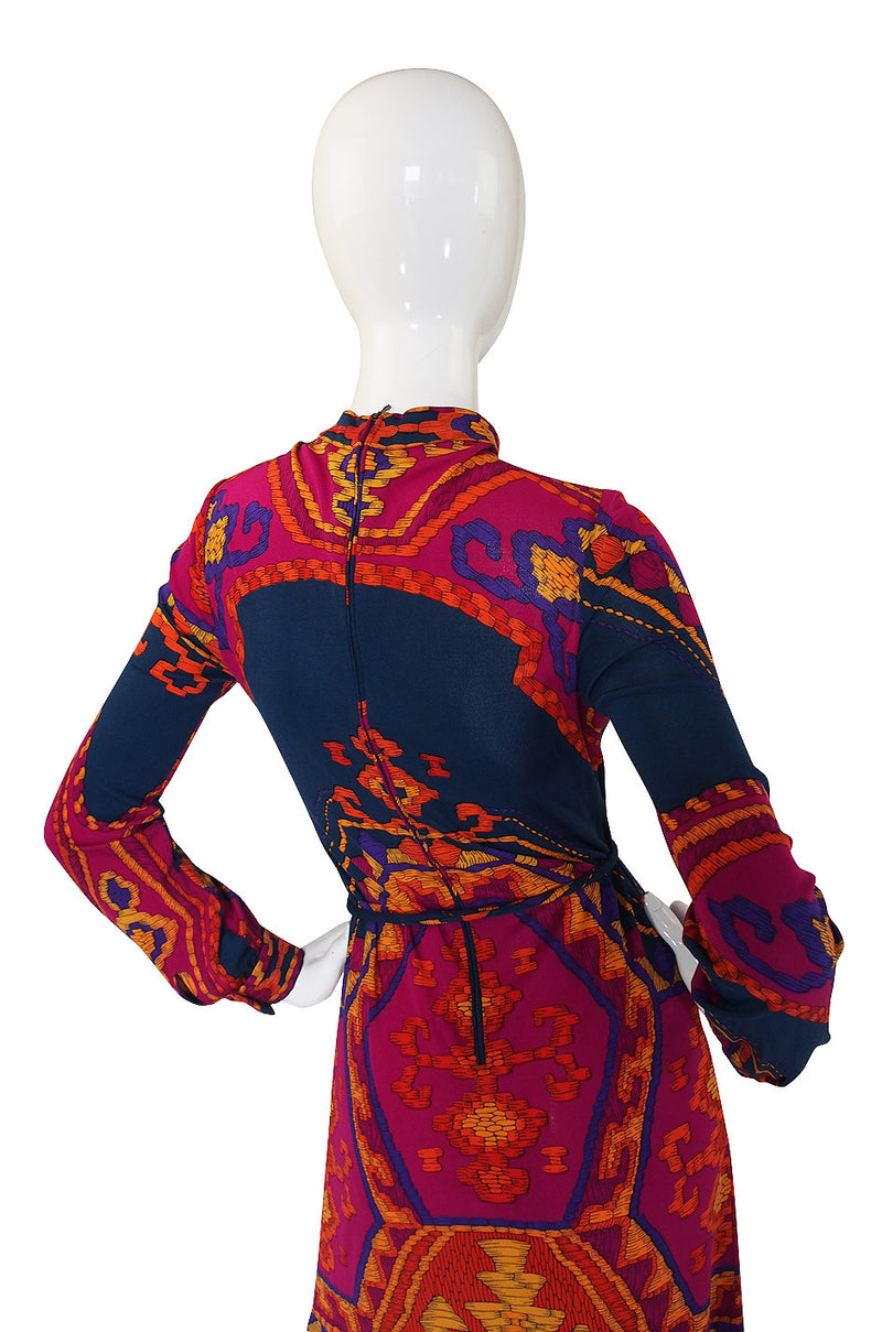 1970s Beautiful Printed Jersey Leonard Dress