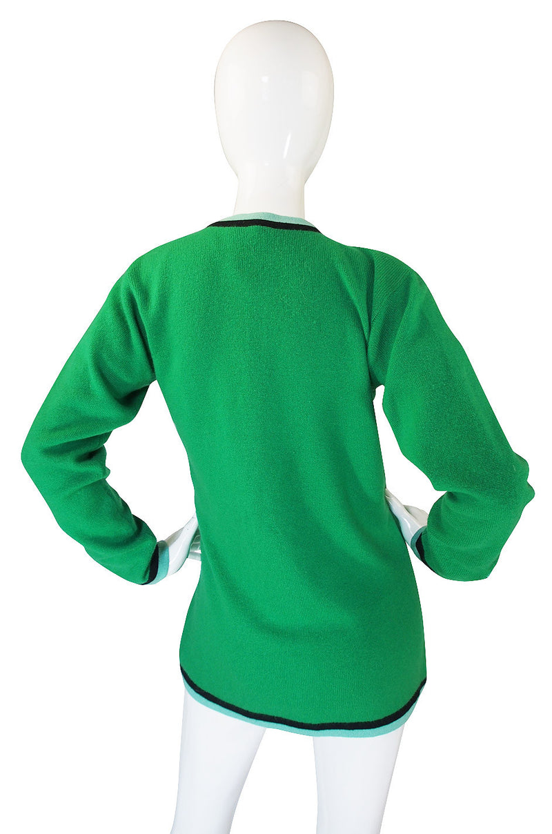 A/W 1994 Runway Green Cashmere Chanel Twinset