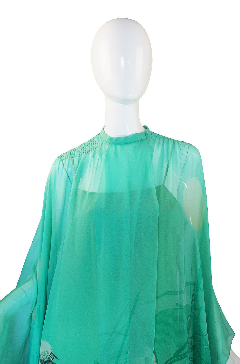 1970s Silk Chiffon Hanae Mori Caftan