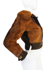 1970s Dyed Beaver Fur & Suede Turn Key Jacket