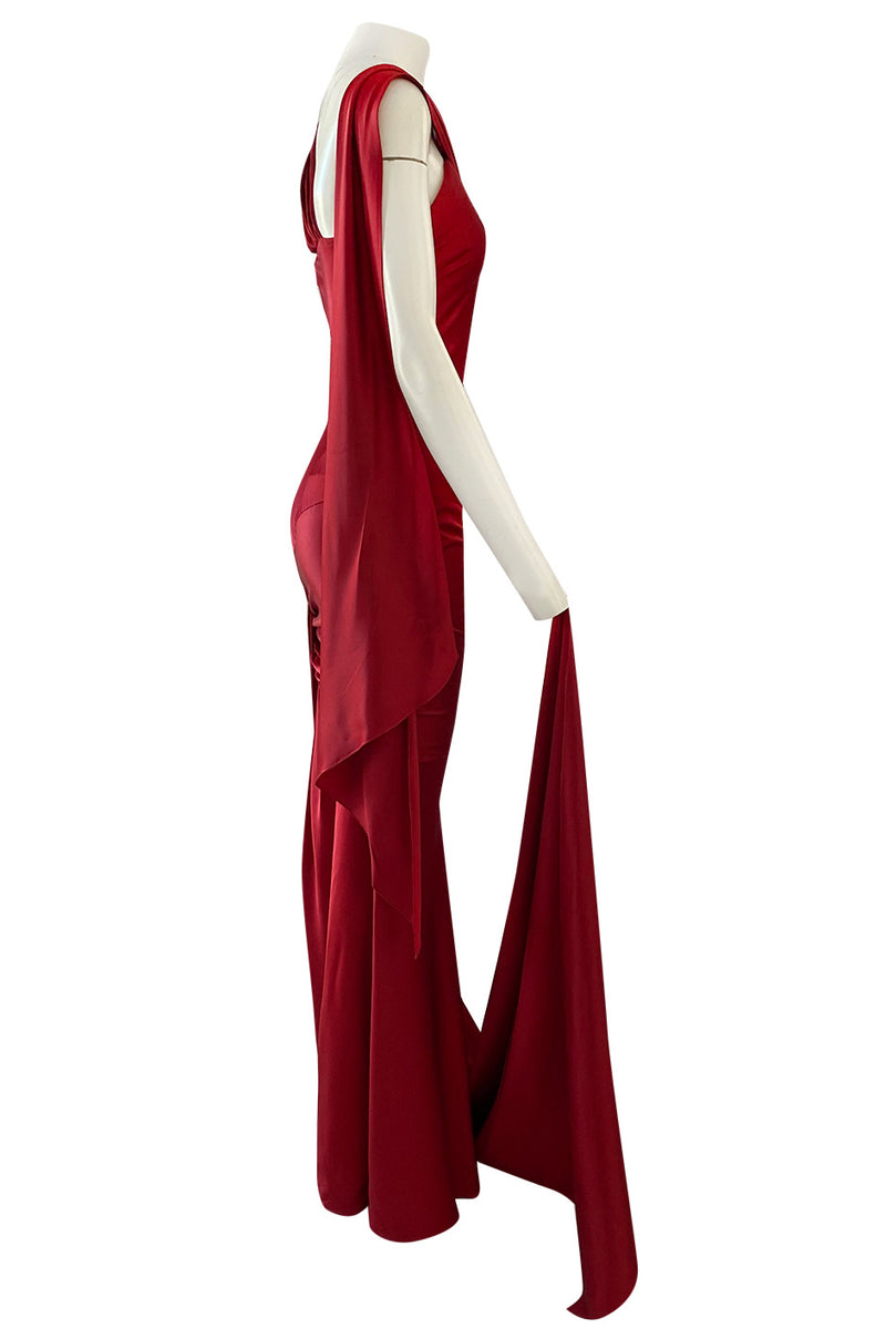 christian dior 2000 fall winter red dress Vintage and Designer Evening Dresses and Gowns