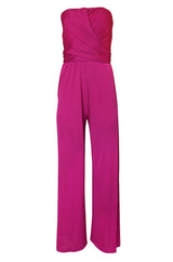 1970s Scott Barrie Multi Wrap Bodice Pink Silk Jersey Jumpsuit