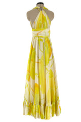 Beautiful 1973 Christian Dior by Marc Bohan Printed Silk Chiffon Dress