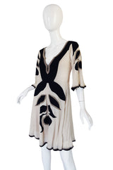 Early 2000s Alice Temperly Silk Knit Plunging Dress