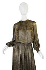 Documented 1976-1977 Yves Saint Laurent Gold Metallic Lame Set