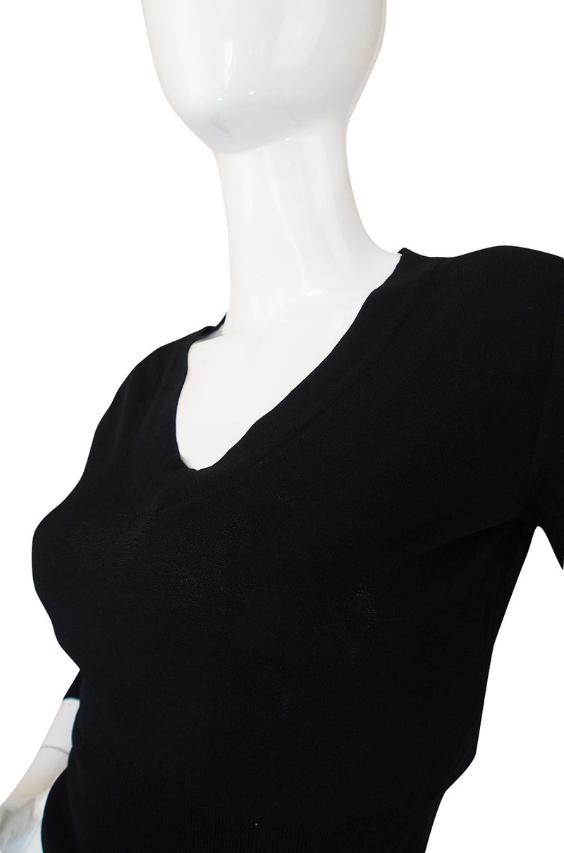 Recent V Neck Azzedine Alaia Light Knit Black Sweater