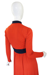 1970s Rodrigues Burnt Orange Jersey Dress