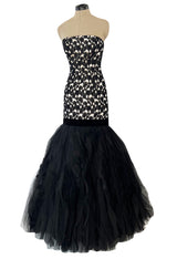 Fabulous Fall 2015 Oscar de la Renta Runway Look 51 Black & White Strapless Dress