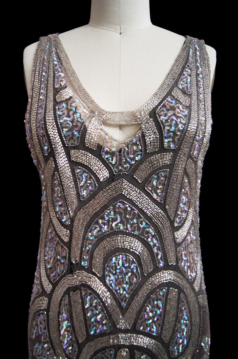1920s Bead & Sequin Rose Gold Flapper Shrimpton Couture 1920s Bead & Sequin Rose Gold Flapper Shrimpton Couture