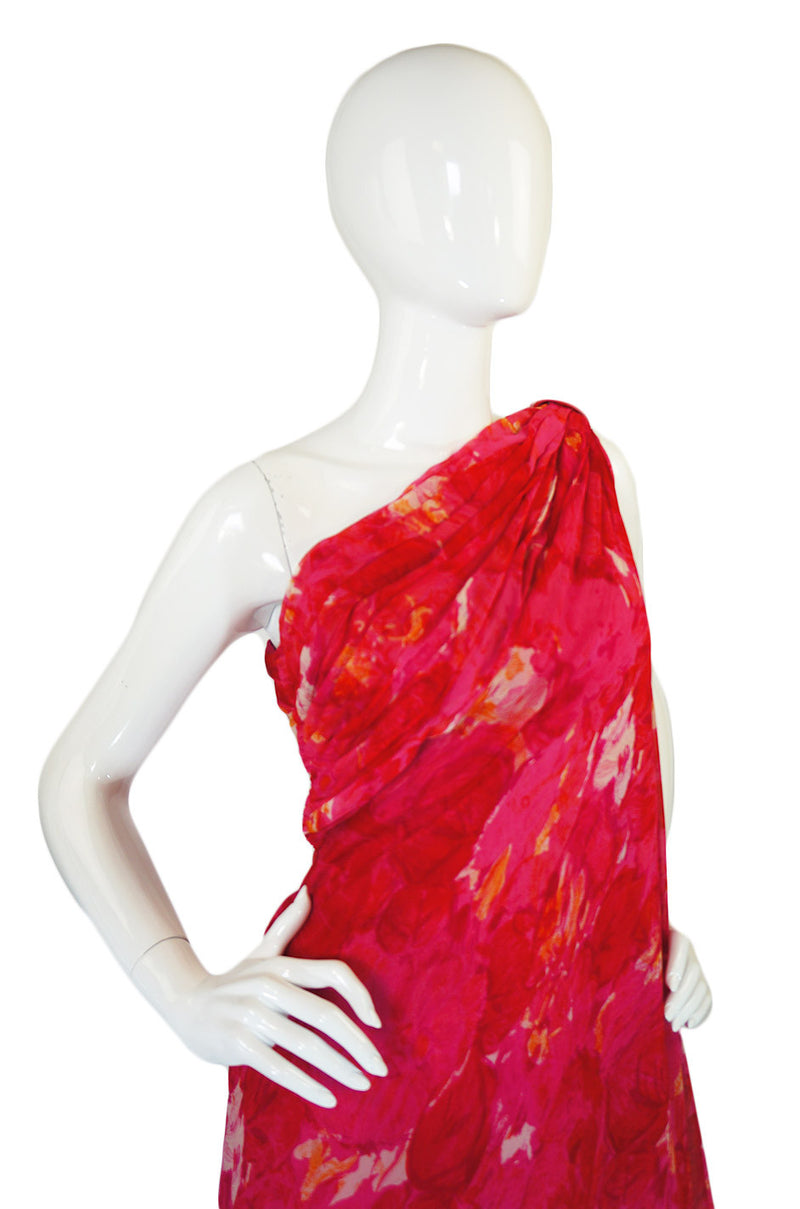 1960s One Shoulder Suzy Perette Dress