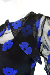 Rare 1940s Net and Felt Applique Dress