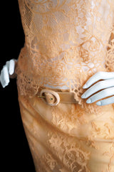 1990s Pale Peach Lace & Knit Valentino