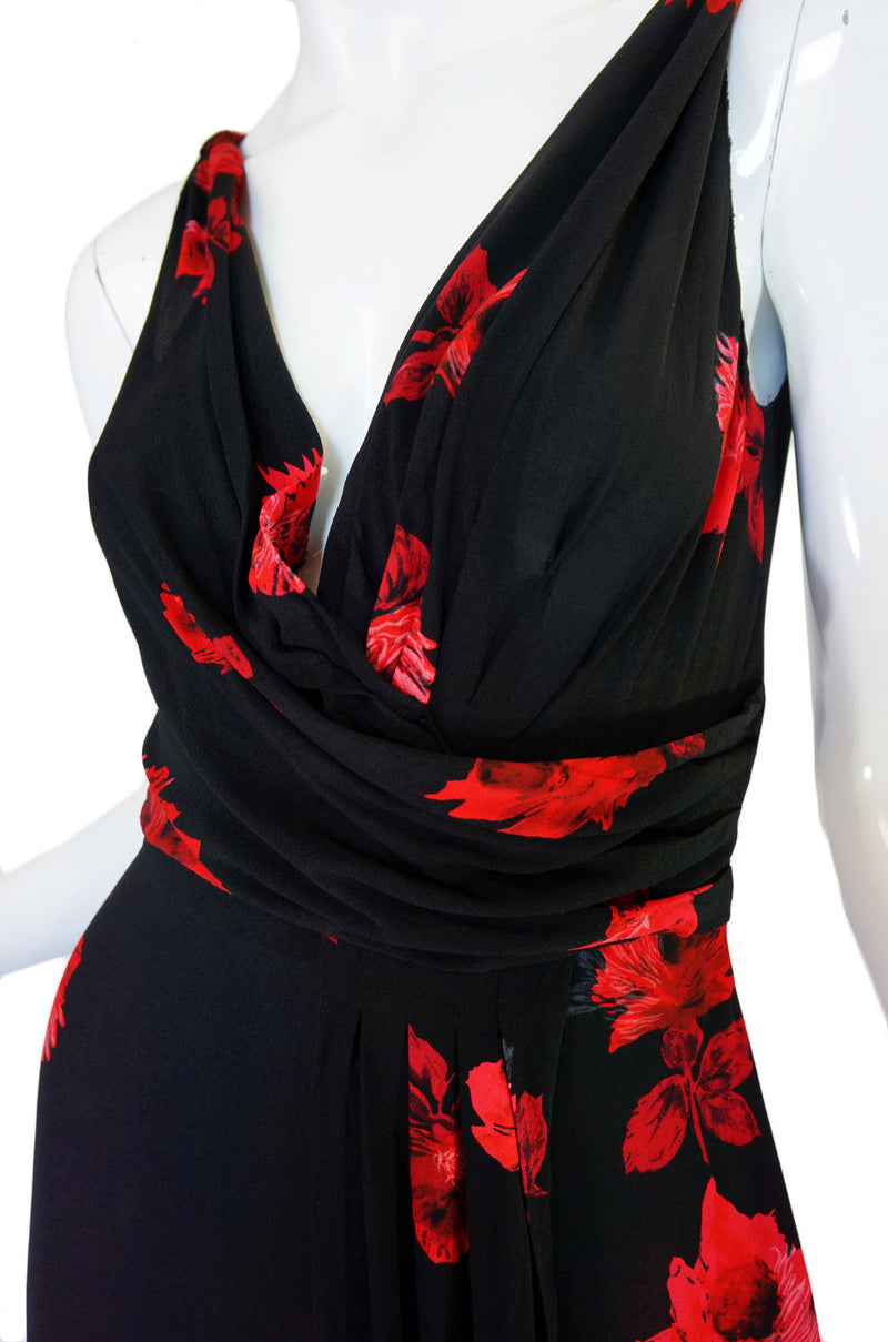 2005 Iconic Rose Print Prada Silk Dress
