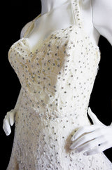 1950s Edith Small Lace Rhinestone Dress