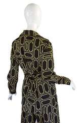 1970s Lanvin Logo Printed Jersey Three Piece Pant Set