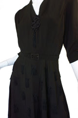 1940s Silk Tassle & Cord Swing Dress