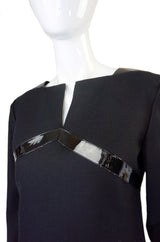 Early 1980s Courreges Patent Detail Dress