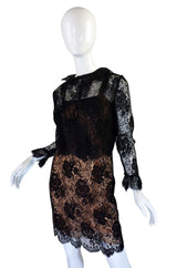 1980s Fine Lace Bill Blass Dress & Jacket