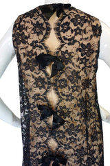 1960s Lanz Lace & Back Bow Maxi Dress