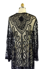 Edwardian Embroidered Black Net Coat