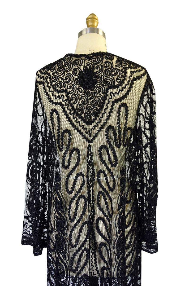 Edwardian Embroidered Black Net Coat
