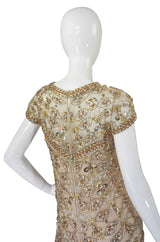 1960s Rare Nina Ricci Beaded Shift Dress