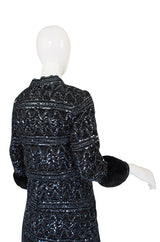 1960s Sequin and Mink Jacket & Dress