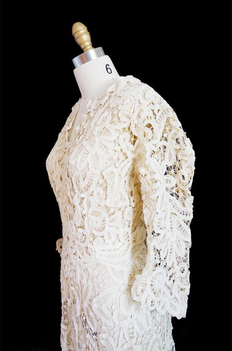c.1905 Amazing Battenburg Lace Dress
