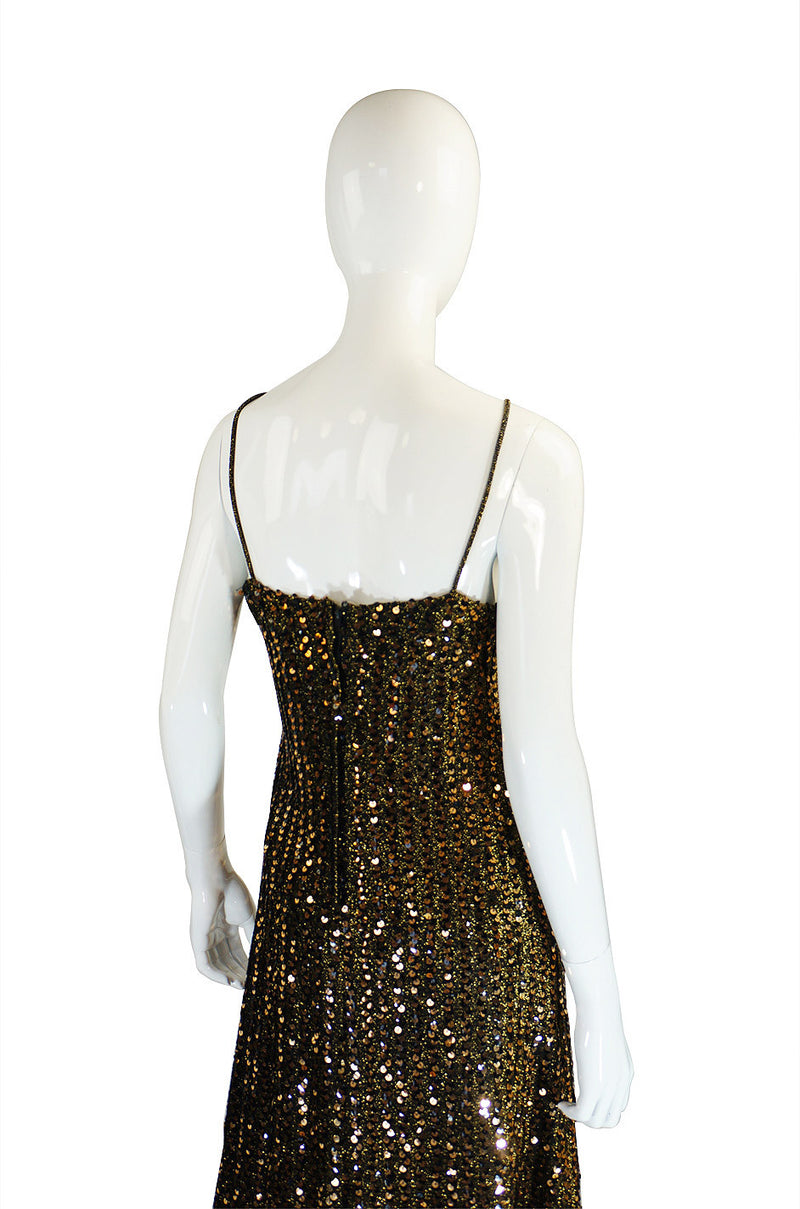 1970s Rare Biba Gold Sequin Maxi Dress Shrimpton Couture 1970s Rare Biba Gold Sequin Maxi Dress Shrimpton Couture