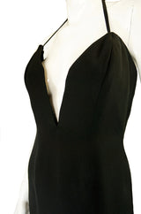 1980s Plunged Vicky Tiel Mini Dress