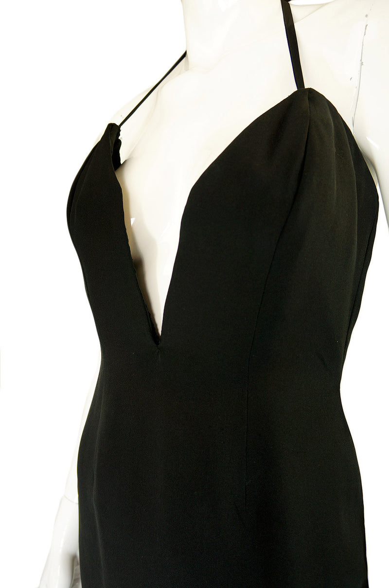 1980s Plunged Vicky Tiel Mini Dress