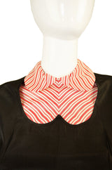 Early 1950s Peppermint Stripe Silk Dress