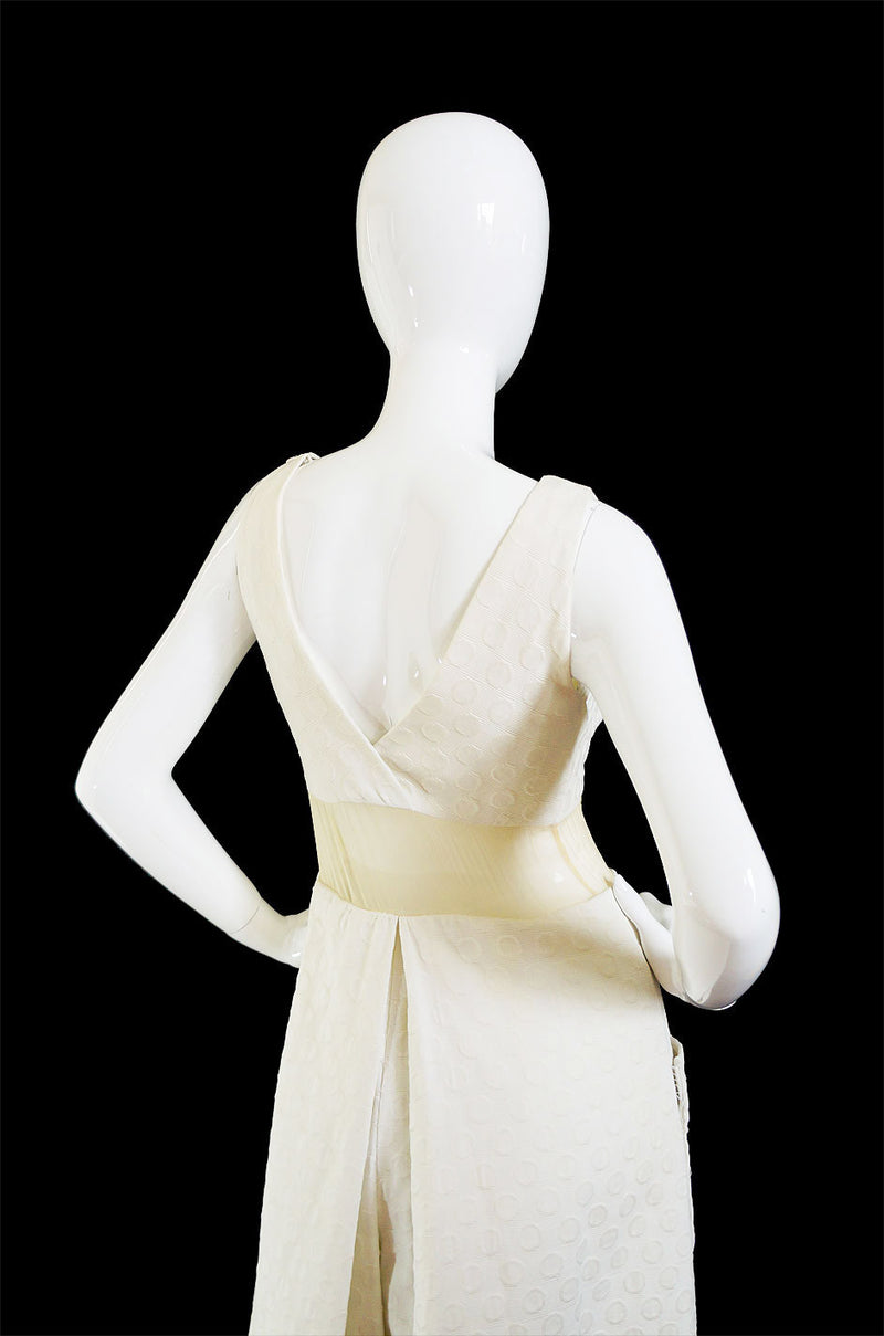 1960s Mesh Inset Brocade Jumpsuit