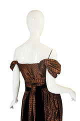 1980s Off Shoulder Dotted Lanvin Dress