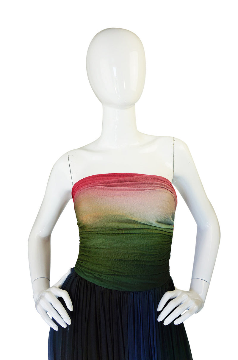 1970s Bill Blass Couture Ombre Gown