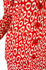 1989 Rare Red Print Patrick Kelly Suit